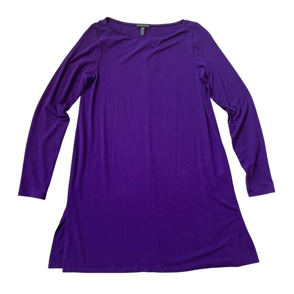 Eileen Fisher XS Tunic Dress Purple | Stretch Knit, Side Slits, Minimalist - Picture 1 of 6